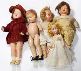 Appraisal: lot of Vintage composition dolls including an Effanbee Patsy Anne