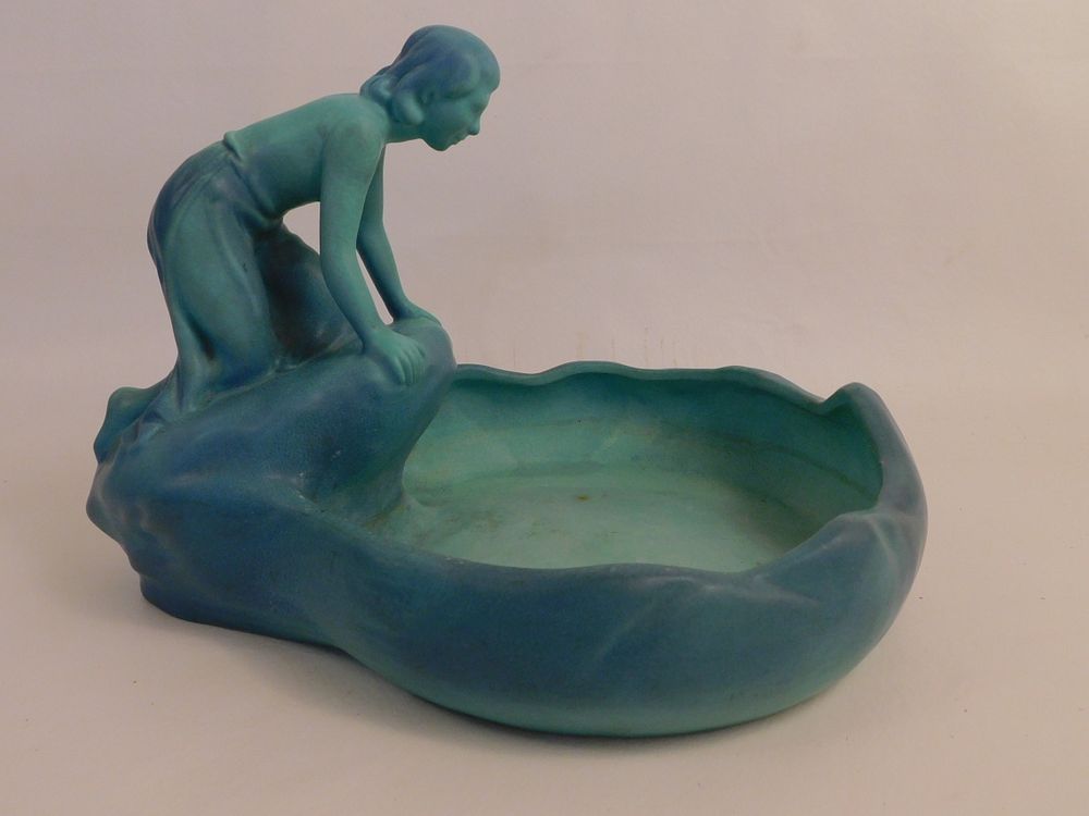 Appraisal: VAN BRIGGLE FIGURAL POTTERY BOWL Large American Art Nouveau art