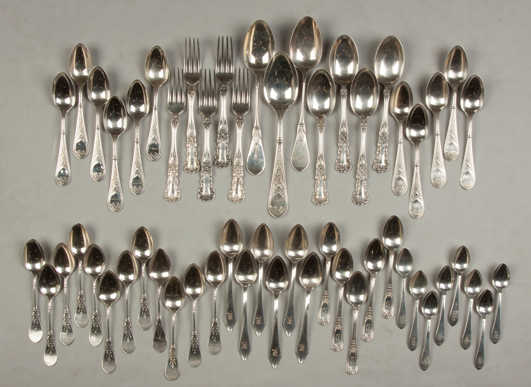 Appraisal: Various Sterling Silver Spoons Total pieces ozt weighable Some monogrammed