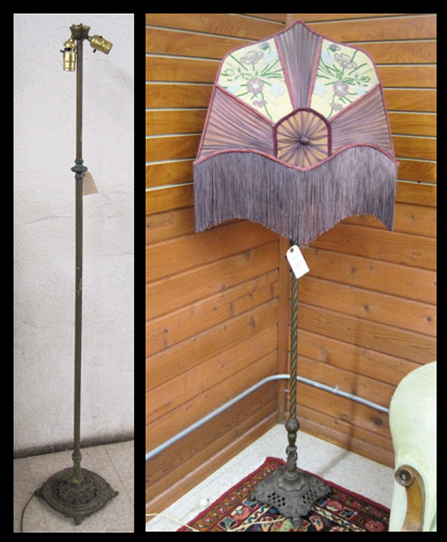 Appraisal: TO CAST IRON FLOOR LAMPS American c 's one with