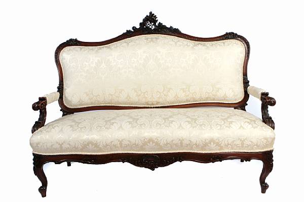 Appraisal: A Rococo style settee height in width ft in depth