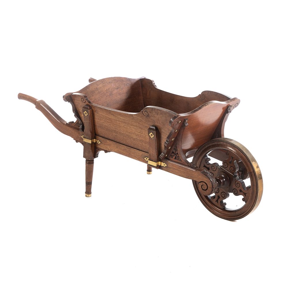 Appraisal: Victorian Mahogany Library Wheelbarrow Fourth quarter th century unusual library