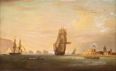 Appraisal: Follower of Thomas Luny Shipping between Hurst Castle and the