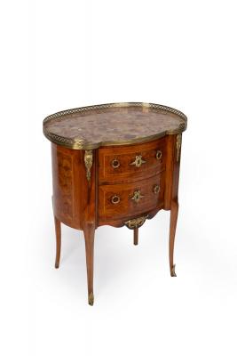 Appraisal: A French kingwood and parquetry gilt metal mounted chest the