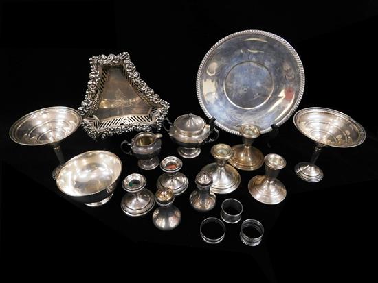 Appraisal: SILVER Assortment of sterling silver hollowware seventeen pieces including Gorham