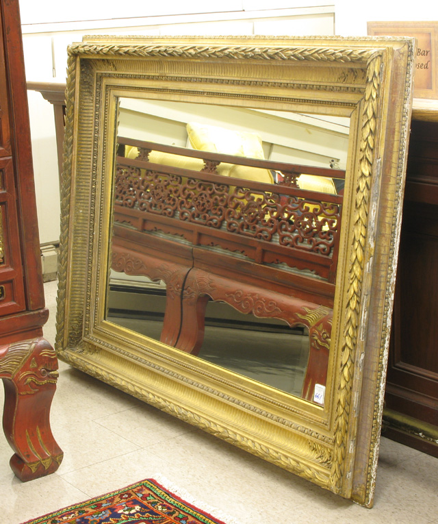 Appraisal: A LARGE RECTANGULAR WALL MIRROR American late th century with