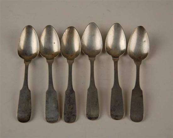 Appraisal: Six Richmond Va Coin Silver Teaspoons by Wm Mitchell Jr