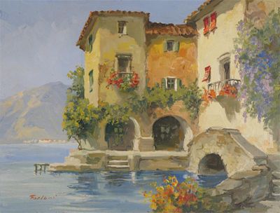 Appraisal: Forloni Italian th Century View on Lake Maggiore Signed Oil