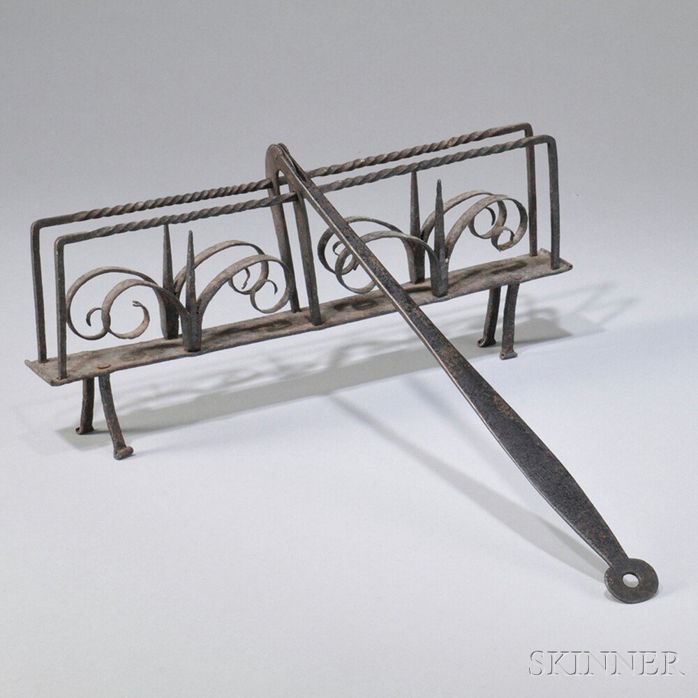 Appraisal: Wrought Iron Hanging Toaster America late th early th century