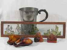 Appraisal: A mixed lot comprising a Victorian pewter quart measure a