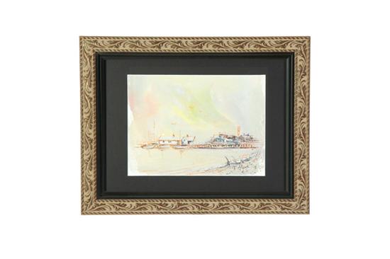 Appraisal: SEASIDE DOCK AT SUNSET SIGNED Z GLUCK PROBABLY ZOLTON GLUCK