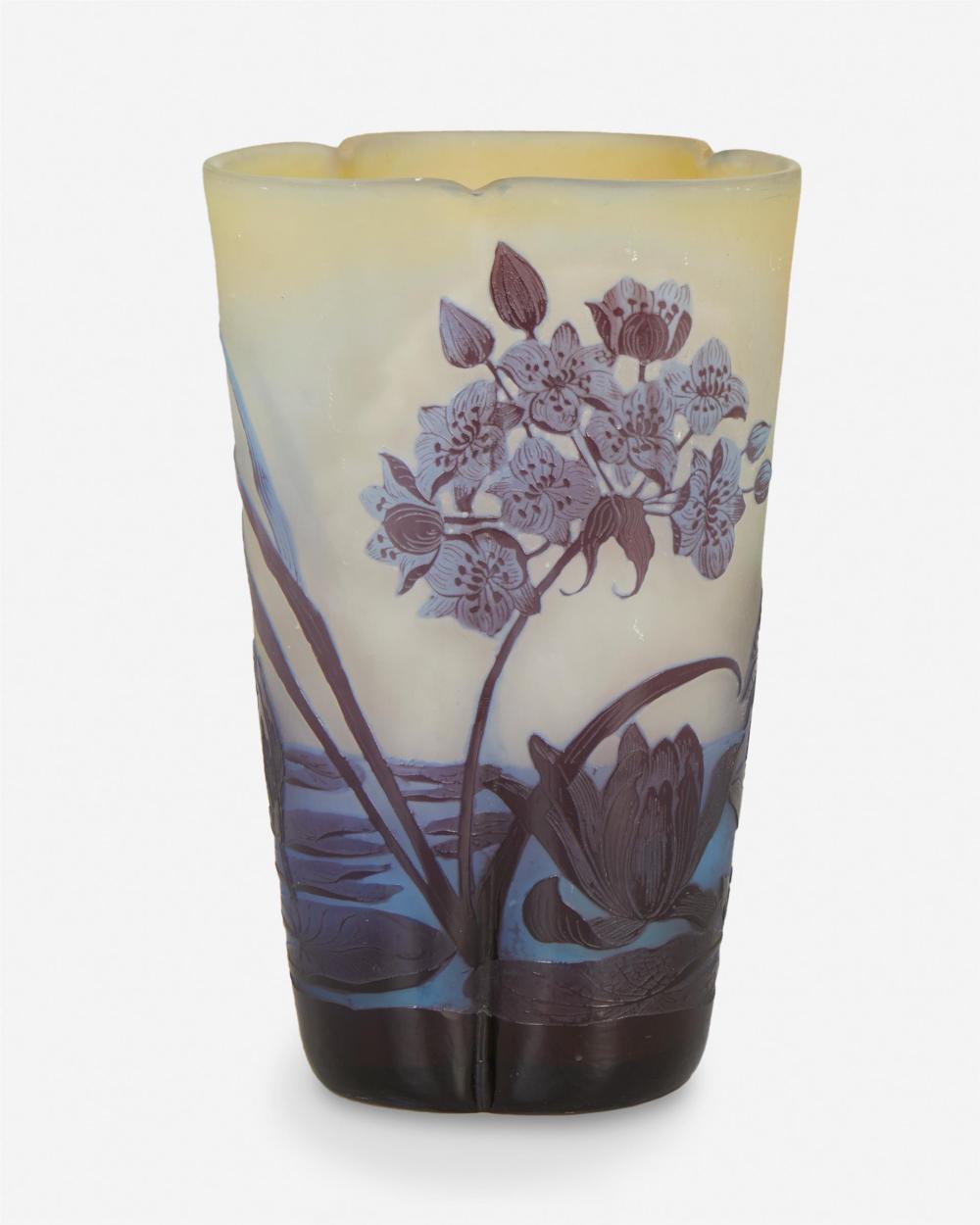 Appraisal: A Gall cameo glass Pond Lily vase Late th early