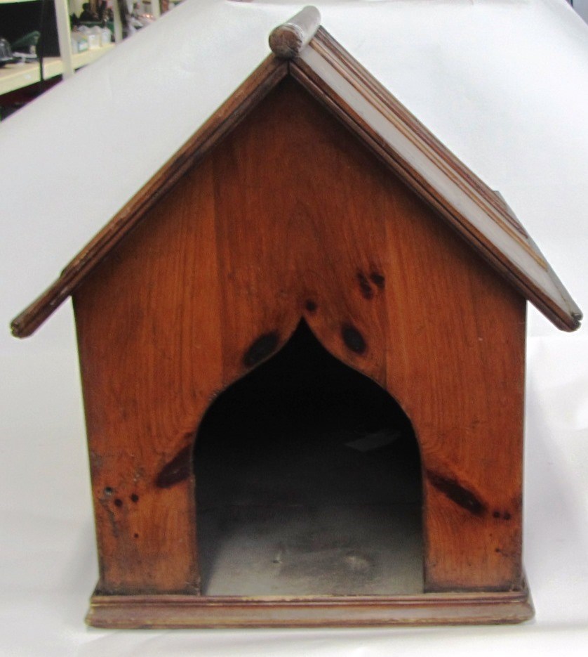 Appraisal: A miniature stained pine dog kennel cm wide x cm