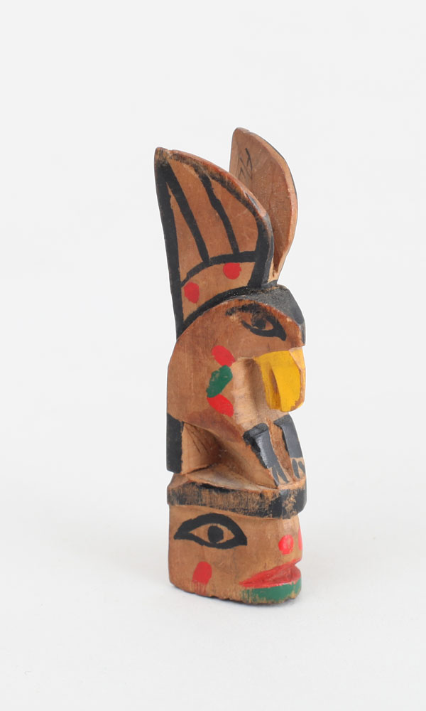 Appraisal: Northwest Coast Carved and Painted Wood Miniature Totem Inscribed in