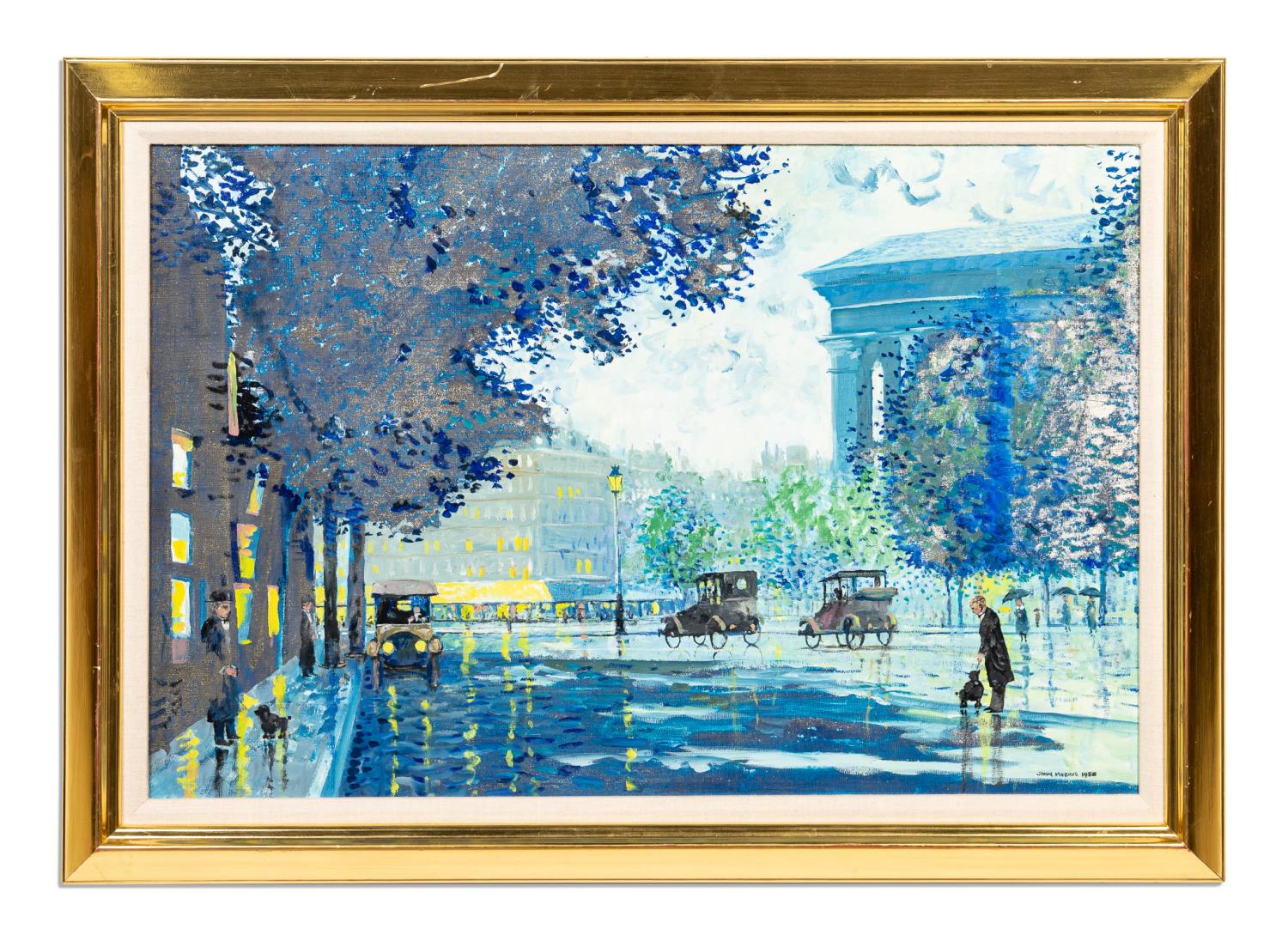 Appraisal: JOHN MORRIS PARISIAN STREET SCENE OIL John Morris American -