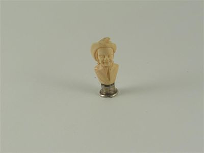 Appraisal: A small th century mounted ivory desk seal carved as