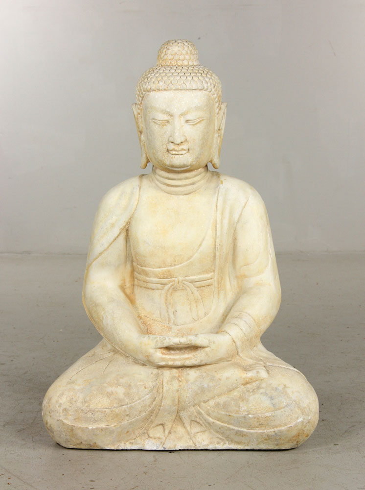 Appraisal: - Chinese Figure of the Buddha Marble Chinese carved marble