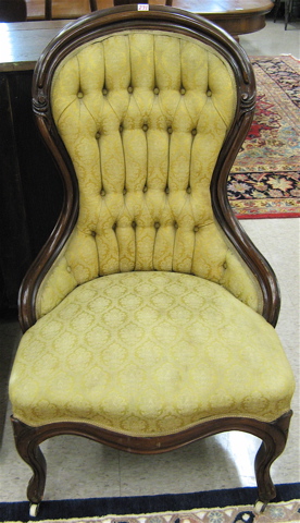 Appraisal: VICTORIAN LADY'S PARLOR CHAIR Rococo Revival design American c with