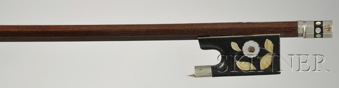 Appraisal: Nickel Mounted Violin Bow W A Knopf the octagonal stick