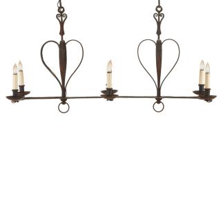 Appraisal: French Provincial style wrought iron chandelier French Provincial style wrought