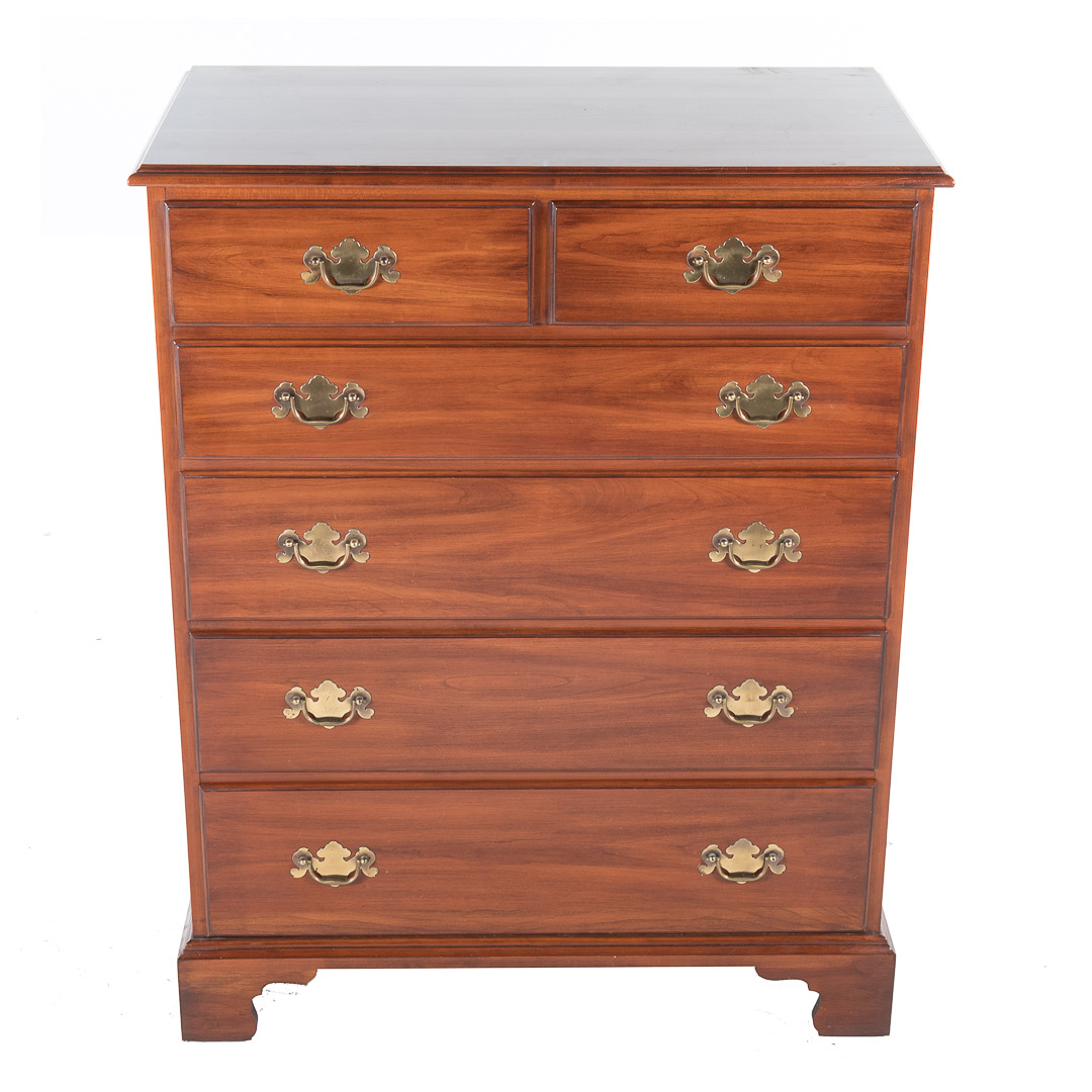 Appraisal: Federal style cherrywood chest of drawers Henkel Harris th century