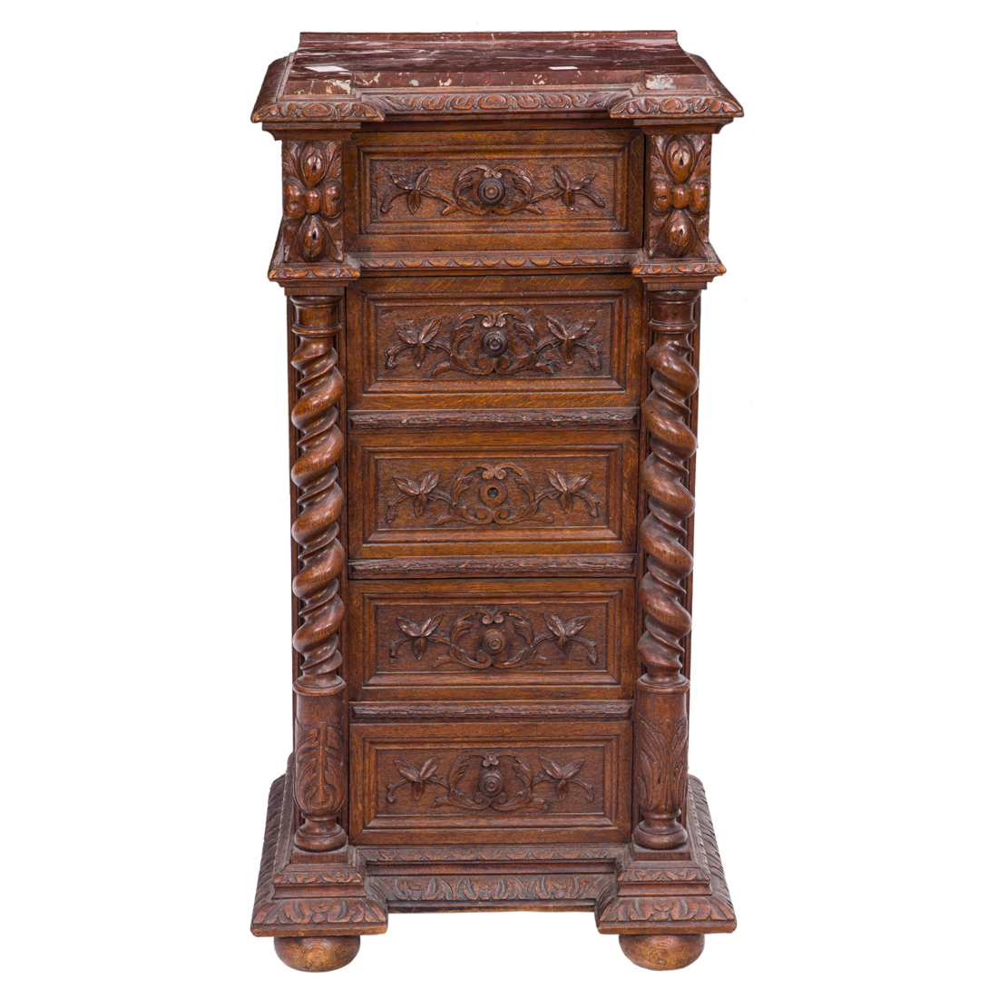 Appraisal: A RENAISSANCE REVIVAL OAK SMOKING CABINET A Renaissance Revival oak