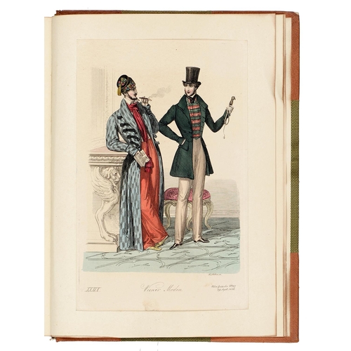 Appraisal: Biedemeier costume An album of fashion plates s- s engravings