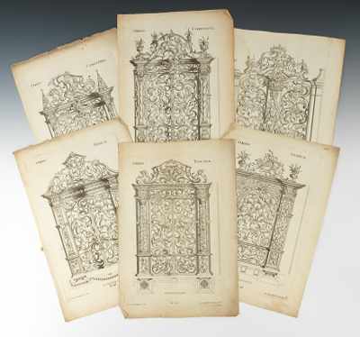 Appraisal: Six th Century Engravings or Ornamental Iron Work by Johann