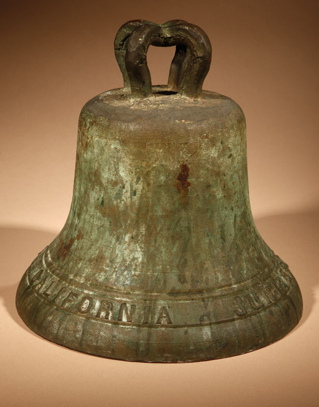 Appraisal: A patinated bronze re-cast El Camino Real bell A patinated