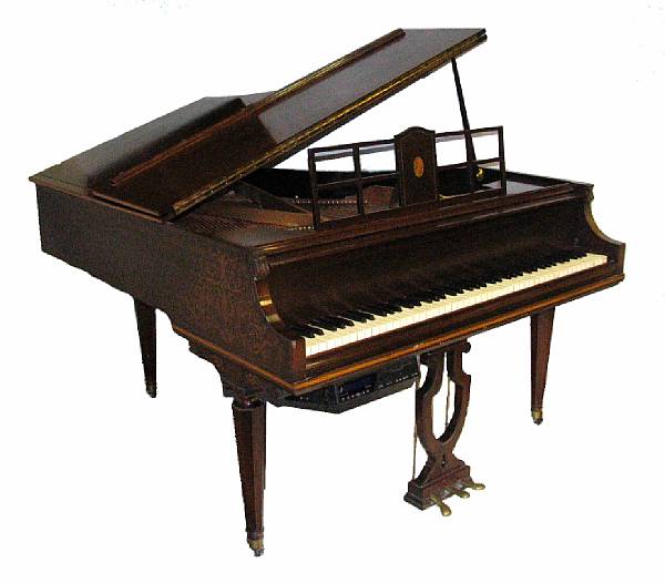 Appraisal: A George Steck Sheraton style inlaid marquetry style grand piano