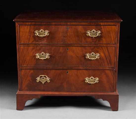 Appraisal: George III mahogany chest of drawers circa three graduated drawers