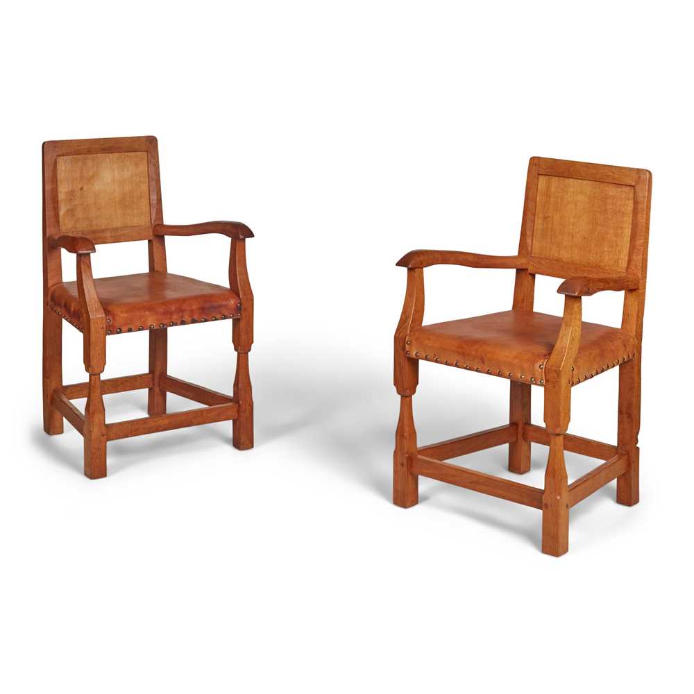 Appraisal: THOMAS 'GNOMEMAN' WHITTAKER - SET OF EIGHT DINING CHAIRS CIRCA