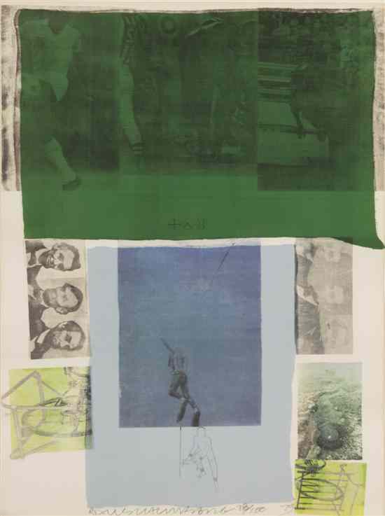 Appraisal: Robert Rauschenberg American - Unknown lithograph edition signed Rauschenberg and