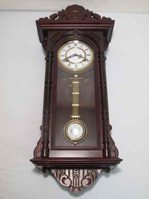 Appraisal: Late th century wooden Vienna Regulator style wall clock with