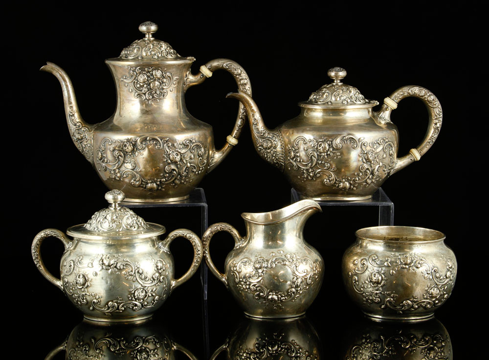 Appraisal: - Gorham Sterling Tea Set Gorham tea set sterling silver