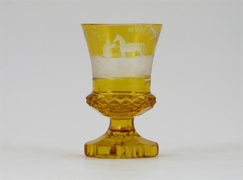 Appraisal: A Bohemian amber goblet