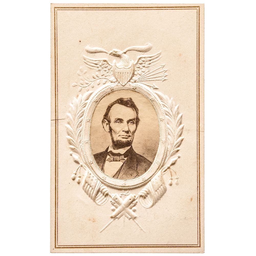 Appraisal: c Civil War Abraham Lincoln Photo American Eagle Patriotic Carte-de-Visite