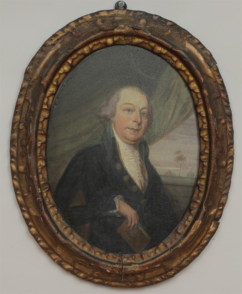 Appraisal: Style of American School Portrait of a Gentleman Reproduction on