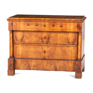 Appraisal: A Biedermeier Figured Walnut Chest of Drawers Late th Early