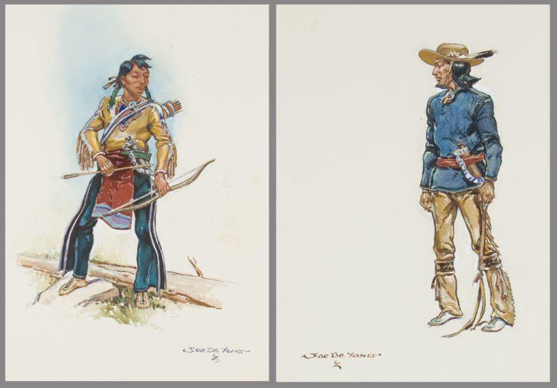 Appraisal: Joe De Yong CA MT - Indians watercolor and gouache