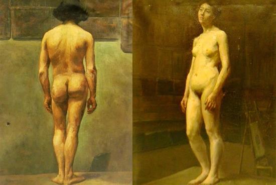 Appraisal: Two late th early th C nude studies both oil