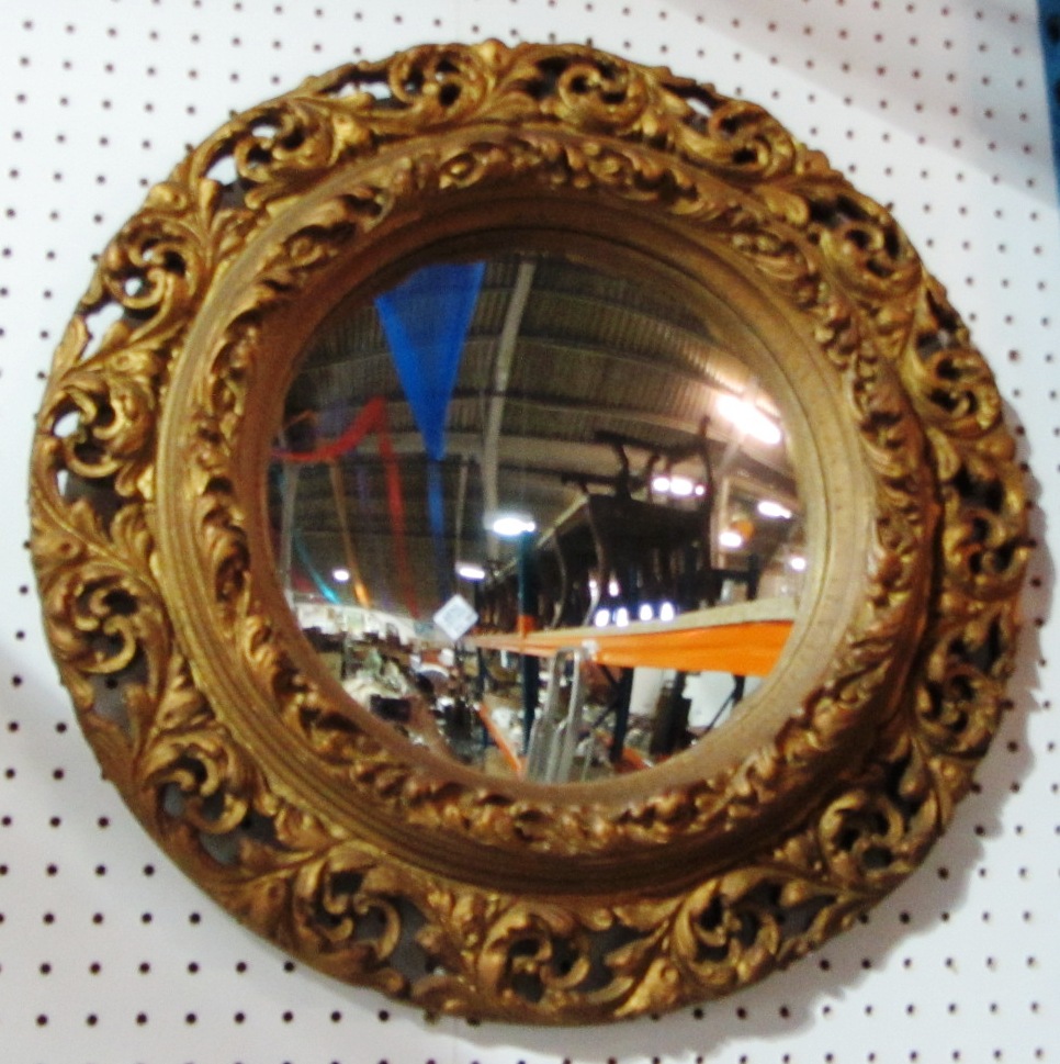 Appraisal: A lozenge shape mirror and a gilt convex mirror