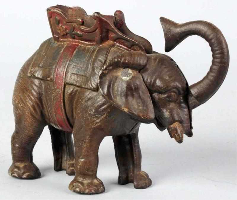 Appraisal: Cast Iron Elephant Mechanical Bank Manufactured by Hubley Working With