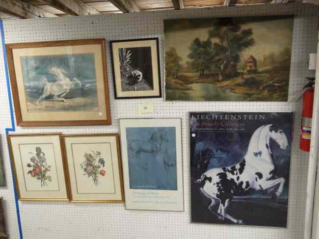 Appraisal: Lot seven misc prints and artwork including photo signed ''Barbara