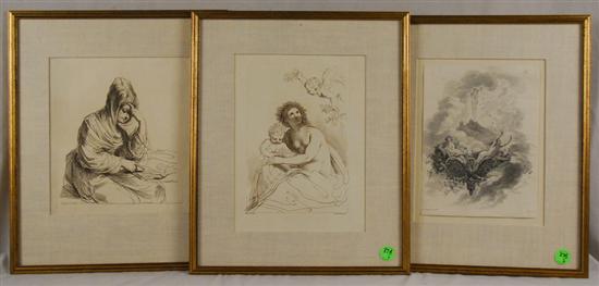 Appraisal: SET OF SIX EUROPEAN PRINTS including two etchings by Frances