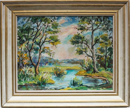 Appraisal: Sale Lot Francesco Spicuzza American - Lake Landscape oil on