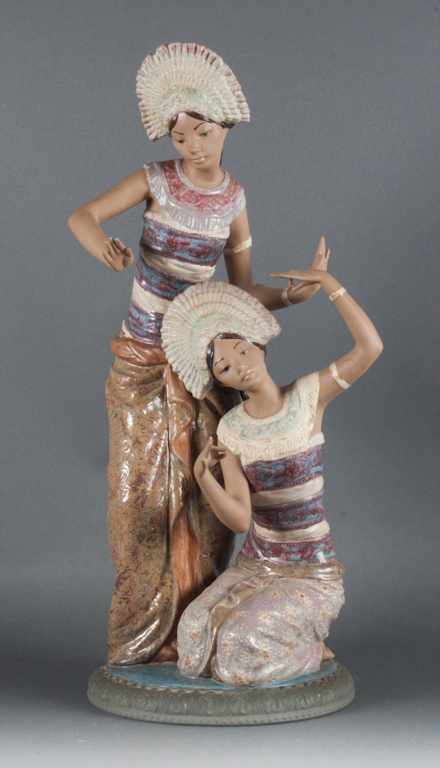 Appraisal: Lladro Gres group of two Mayan women modeled as two