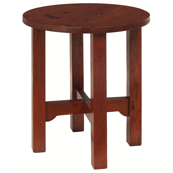 Appraisal: Arts Crafts tabouret in the style of Gustav Stickley circular