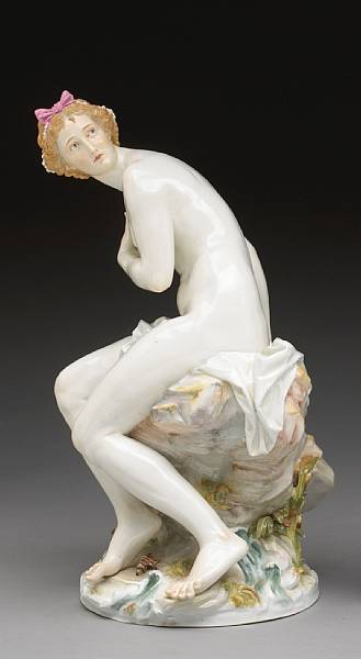 Appraisal: A Meissen porcelain figure of a bather late th early