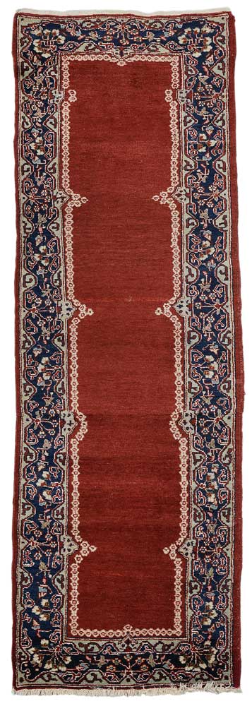 Appraisal: Tabriz Runner Persian th century brick-red central ground with floral